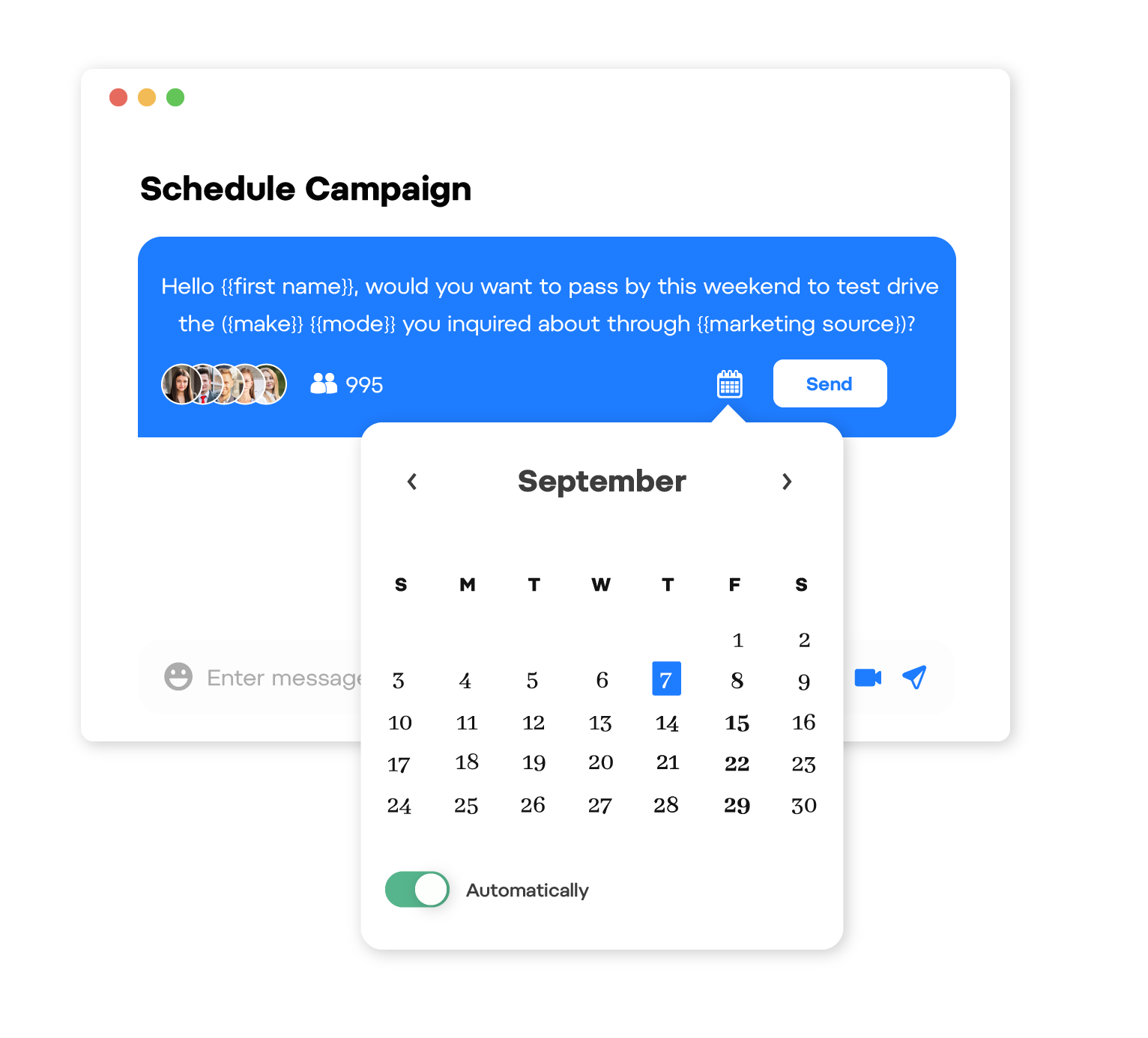 CarHarvest AI campaign scheduler running daily LinkedIn outreach