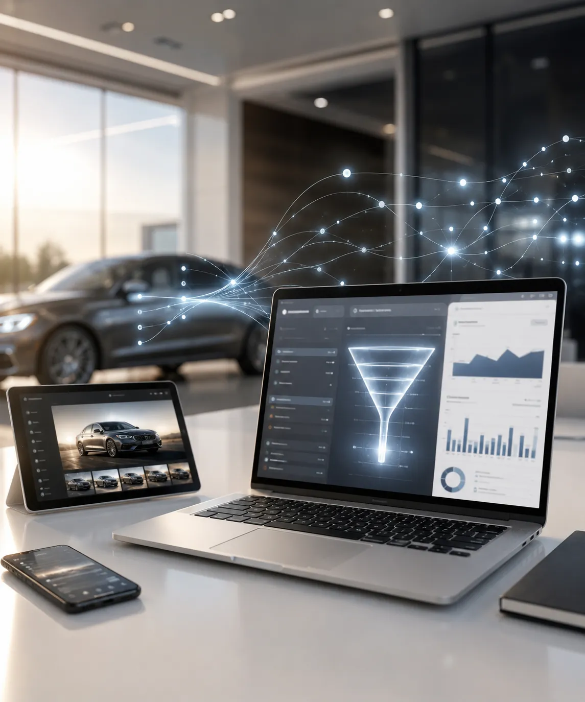 First-party lead funnel visualization for vehicle acquisition