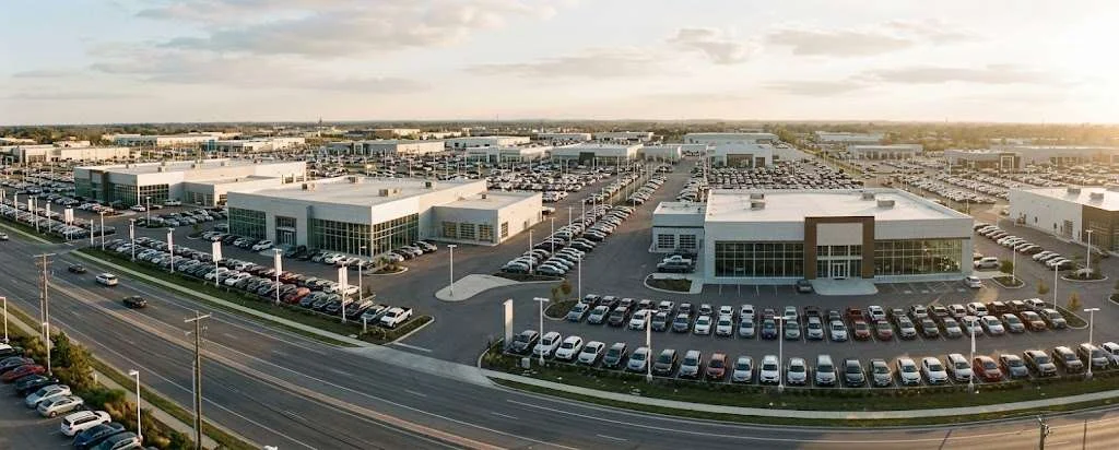 Dealer group buyers inspecting an SUV on the lot