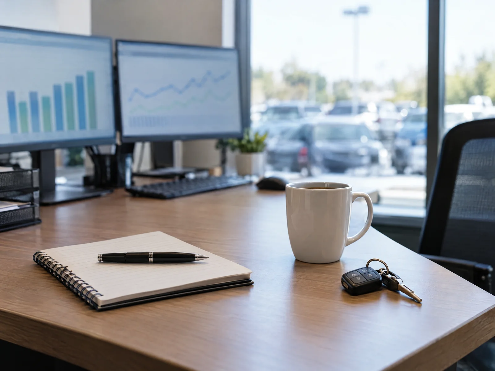 Acquisition dashboards on dealership office monitors