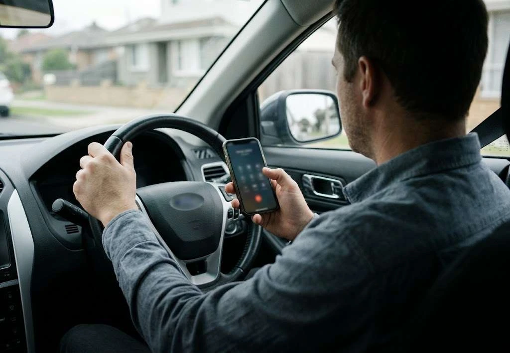 A private seller waiting on the phone in their car